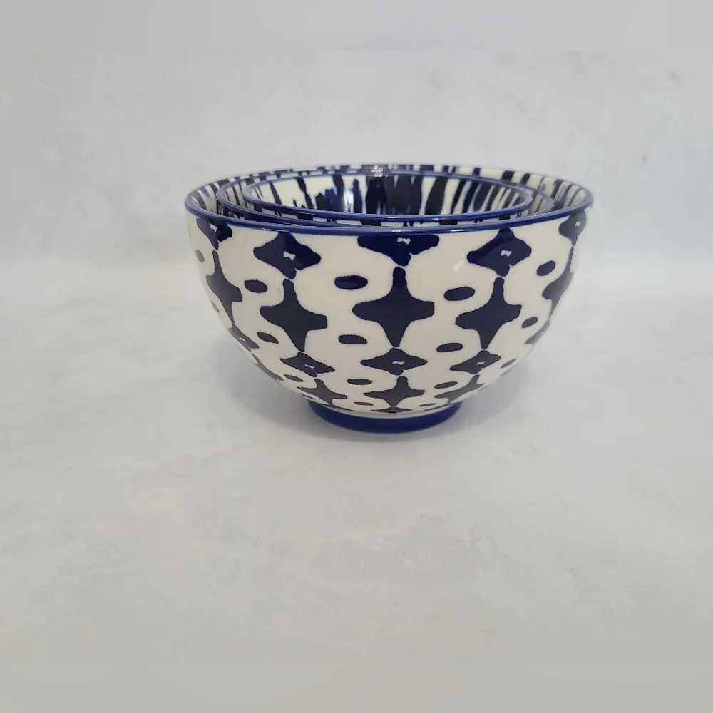 West Elm Indigo Tie-Dye Nesting Bowls (Set of 3)